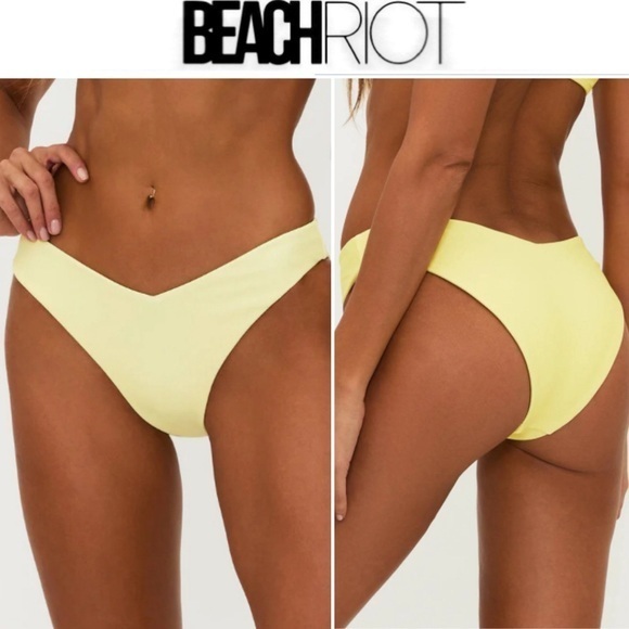 Beach Riot Women's Yellow Bikini Bottom Sz M Nwt